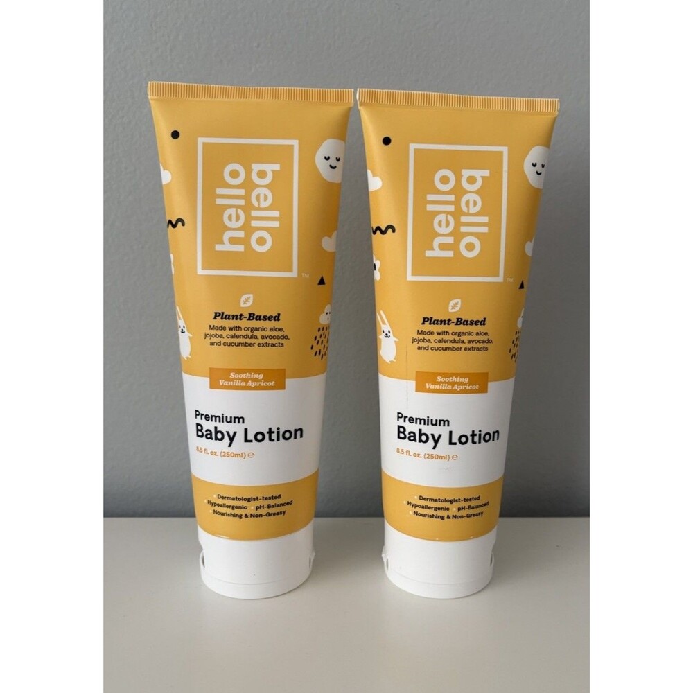 Hello Bello Premium Baby Lotion Soothing Vanilla Apricot 8.5 fl.oz. 2 Pack New!